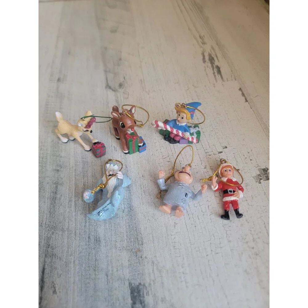 Rudolph red nosed reindeer mini Clarice‎ xmas past ornament Xmas set